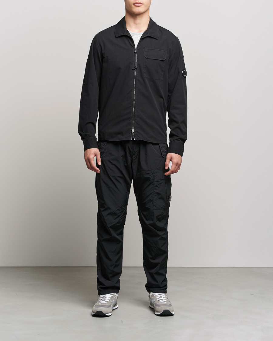 Herre | Skjorter | C.P. Company | Garment Dyed Gabardine Overshirt Black