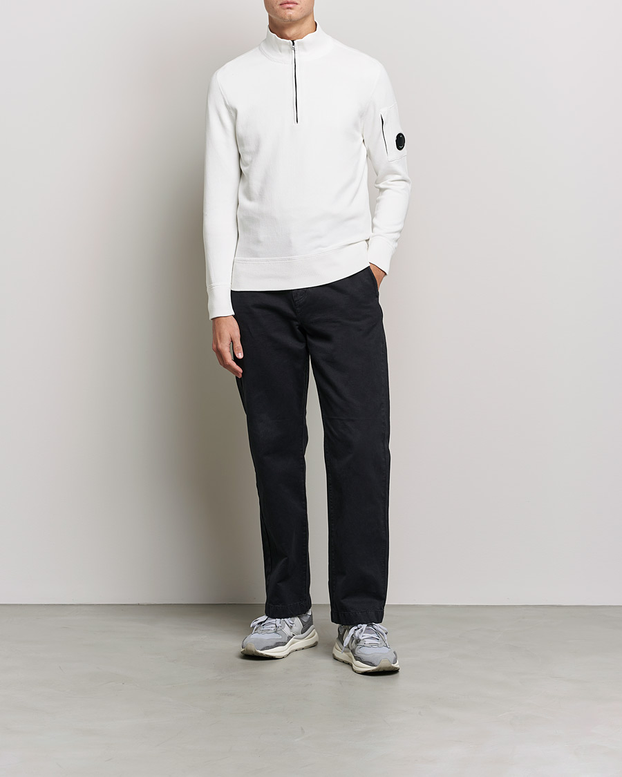 Herre | Trøjer | C.P. Company | Knitted Cotton Lens Half Zip White