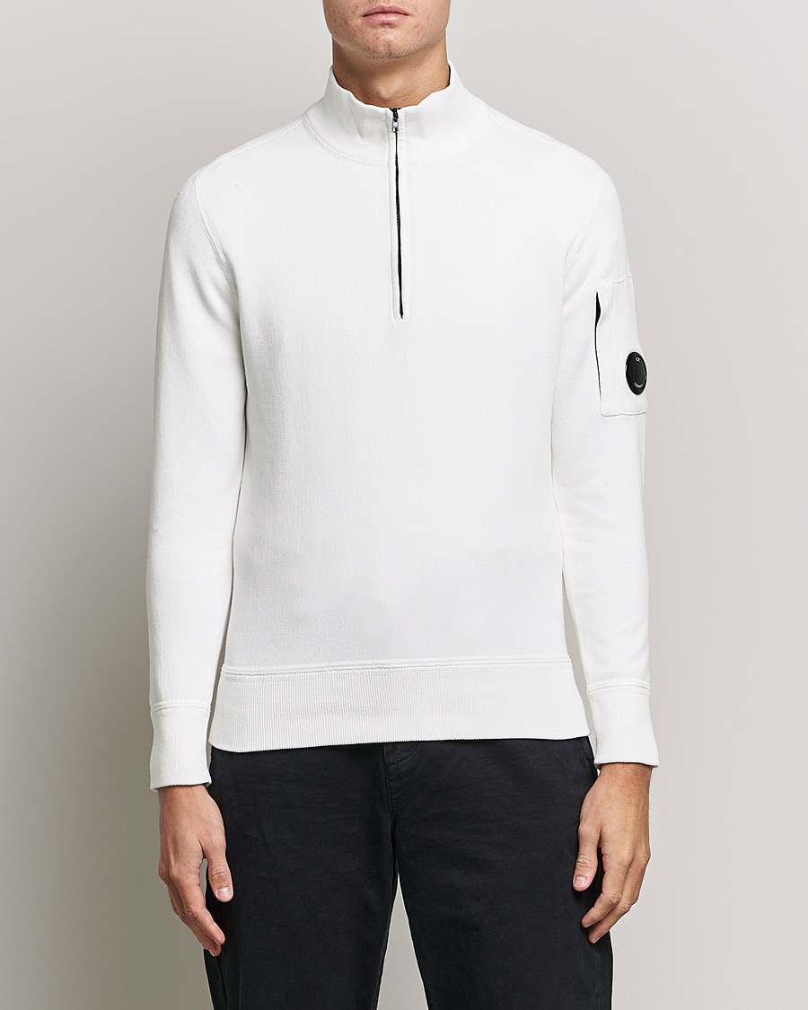 Herre | Trøjer | C.P. Company | Knitted Cotton Lens Half Zip White