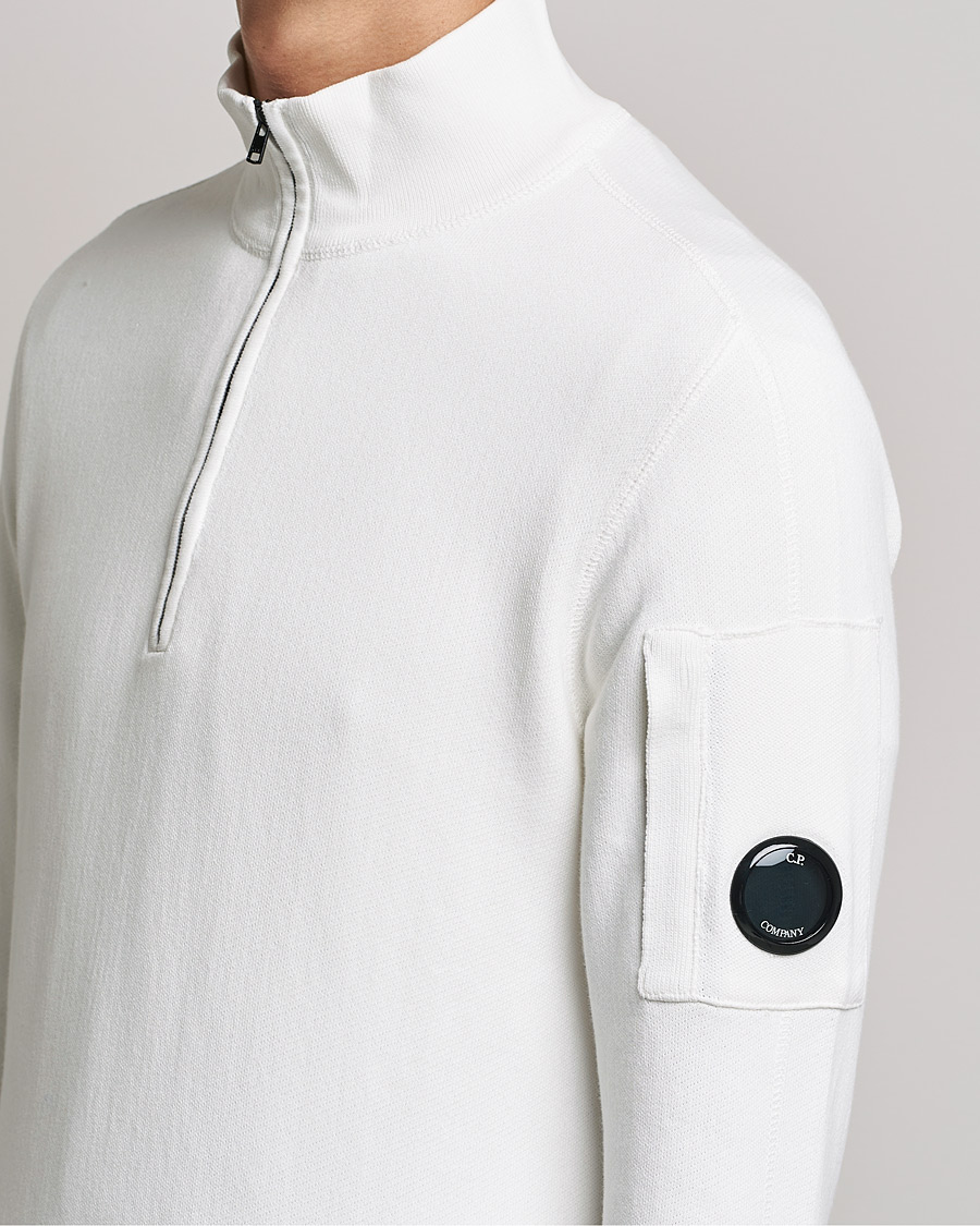 Herre | Trøjer | C.P. Company | Knitted Cotton Lens Half Zip White
