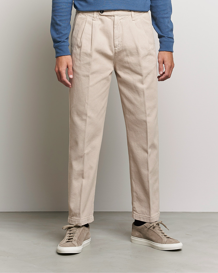 Herre | Bukser | Massimo Alba | Strallo Pleated Chinos Beige