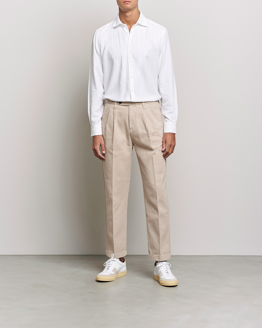 Herre | Flannelskjorter | Massimo Alba | Genova Soft Flannel Shirt White