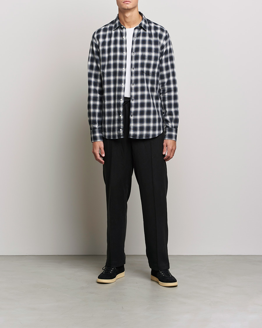 Herre | Skjorter | Aspesi | Checked Flannel Shirt Blue/Grey