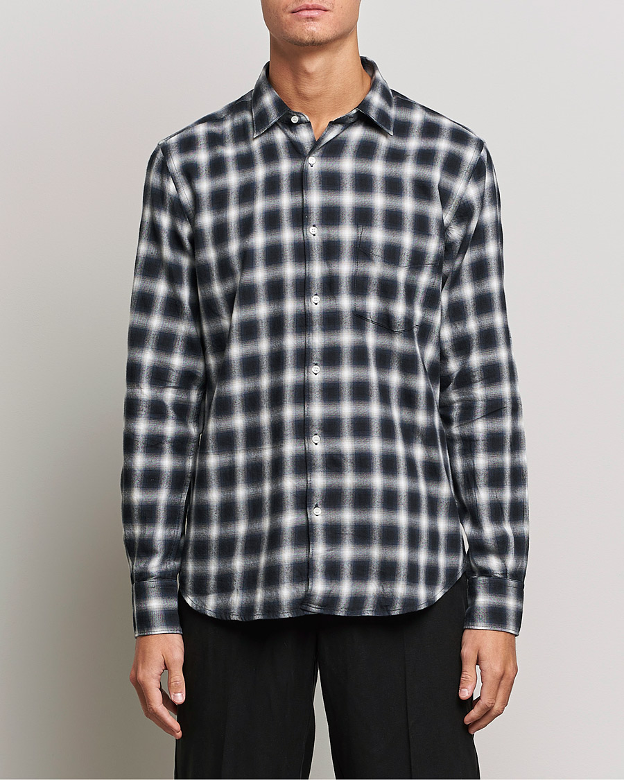 Herre | Skjorter | Aspesi | Checked Flannel Shirt Blue/Grey