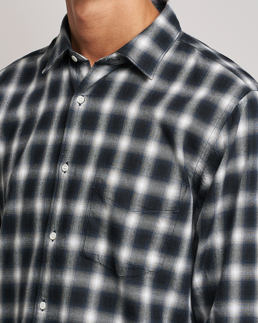 Herre | Skjorter | Aspesi | Checked Flannel Shirt Blue/Grey