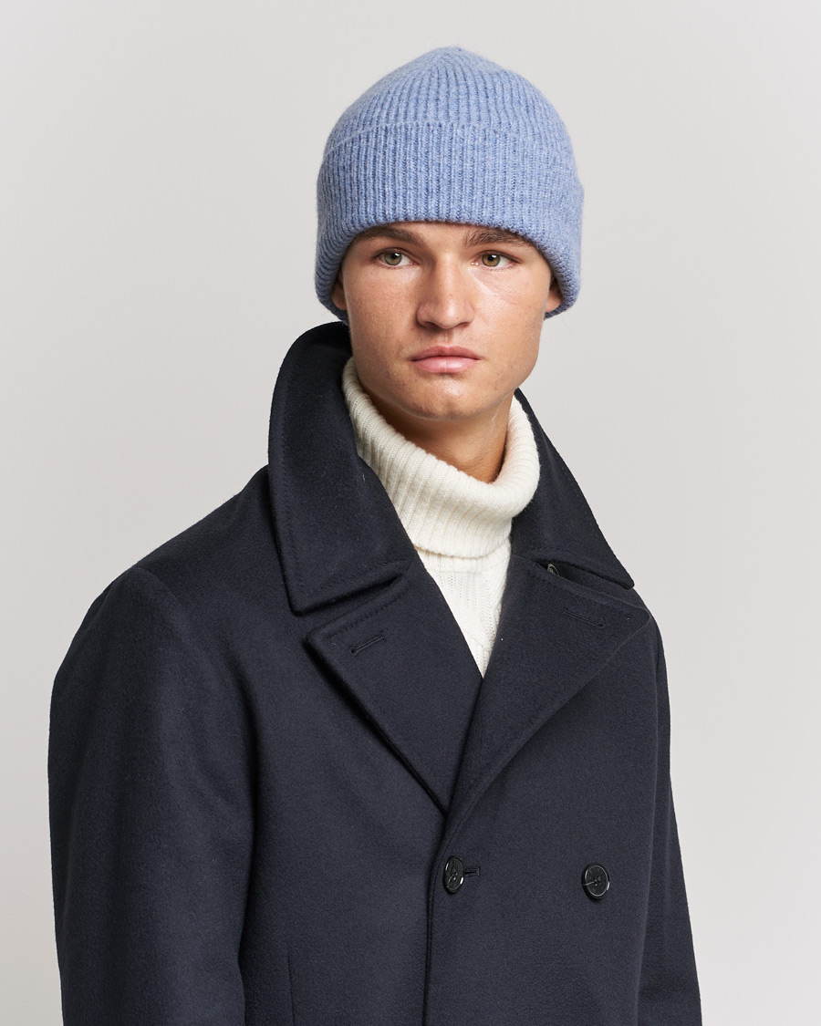 Herre | Le Bonnet Lambswool/Caregora Beanie Washed Denim | Le Bonnet | Lambswool/Caregora Beanie Washed Denim