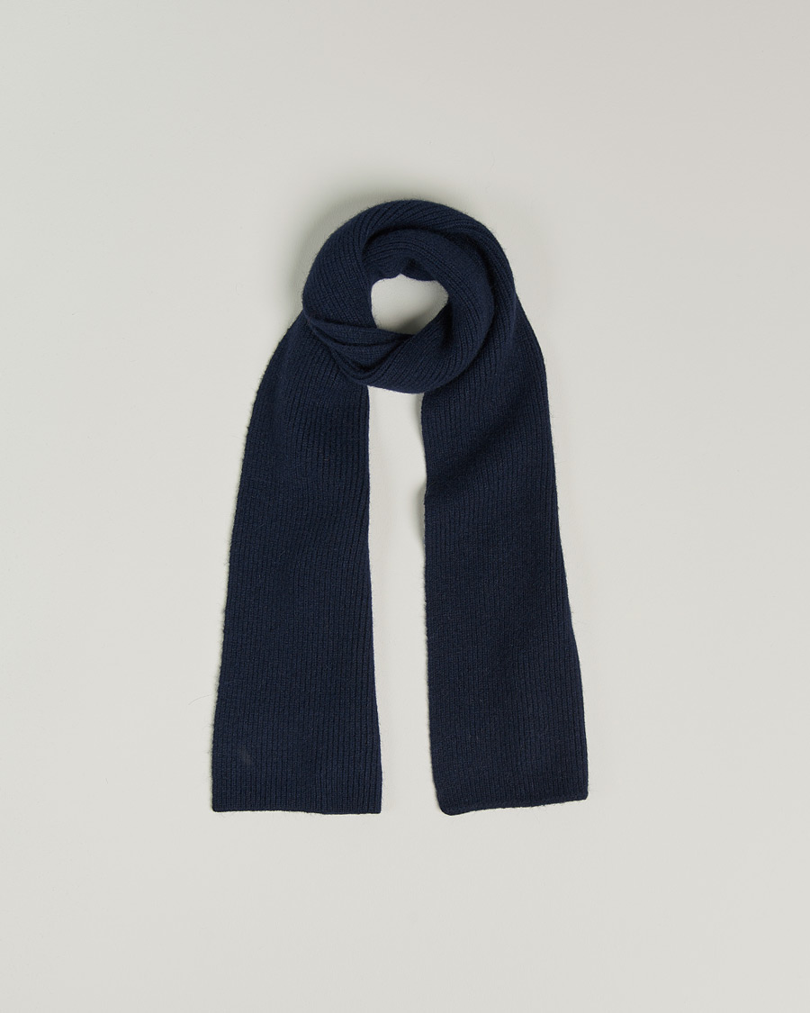 Herre | Halstørklæder | Le Bonnet | Lambswool/Caregora Scarf Midnight