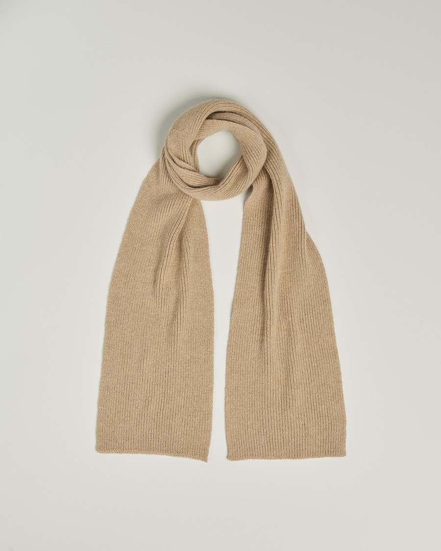 Herre | Halstørklæder | Le Bonnet | Lambswool/Caregora Scarf Sand