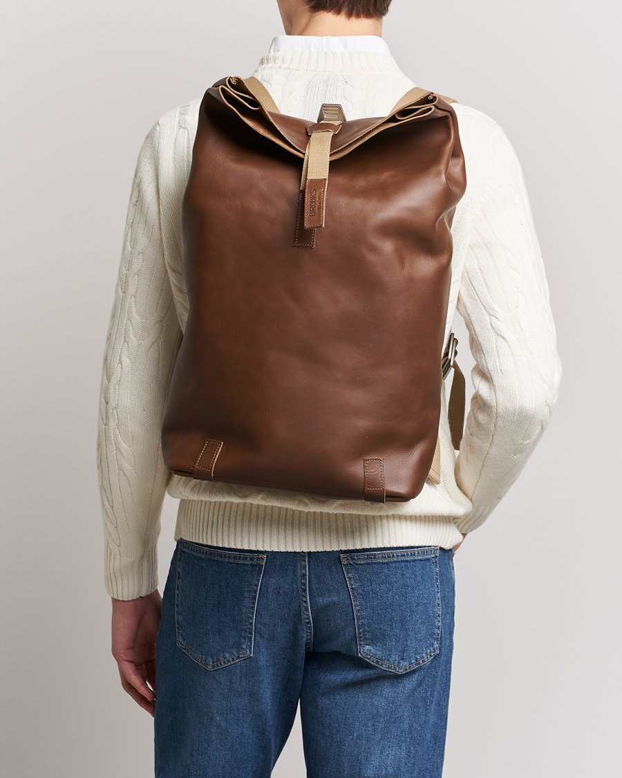 Herre | Tasker | Brooks England | Pickwick Large Leather Backpack Dark Tan