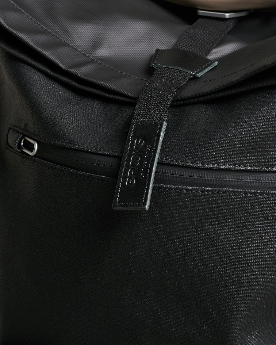 Herre | Brooks England Rivington Cotton Canvas 18L Rolltop Backpack Black | Brooks England | Rivington Cotton Canvas 18L Rolltop Backpack Black
