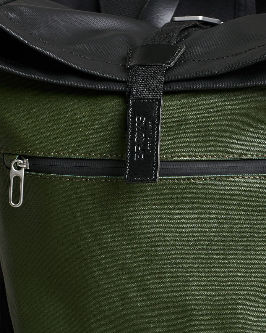 Herre | Brooks England Rivington Cotton Canvas 18L Rolltop Backpack Forest | Brooks England | Rivington Cotton Canvas 18L Rolltop Backpack Forest