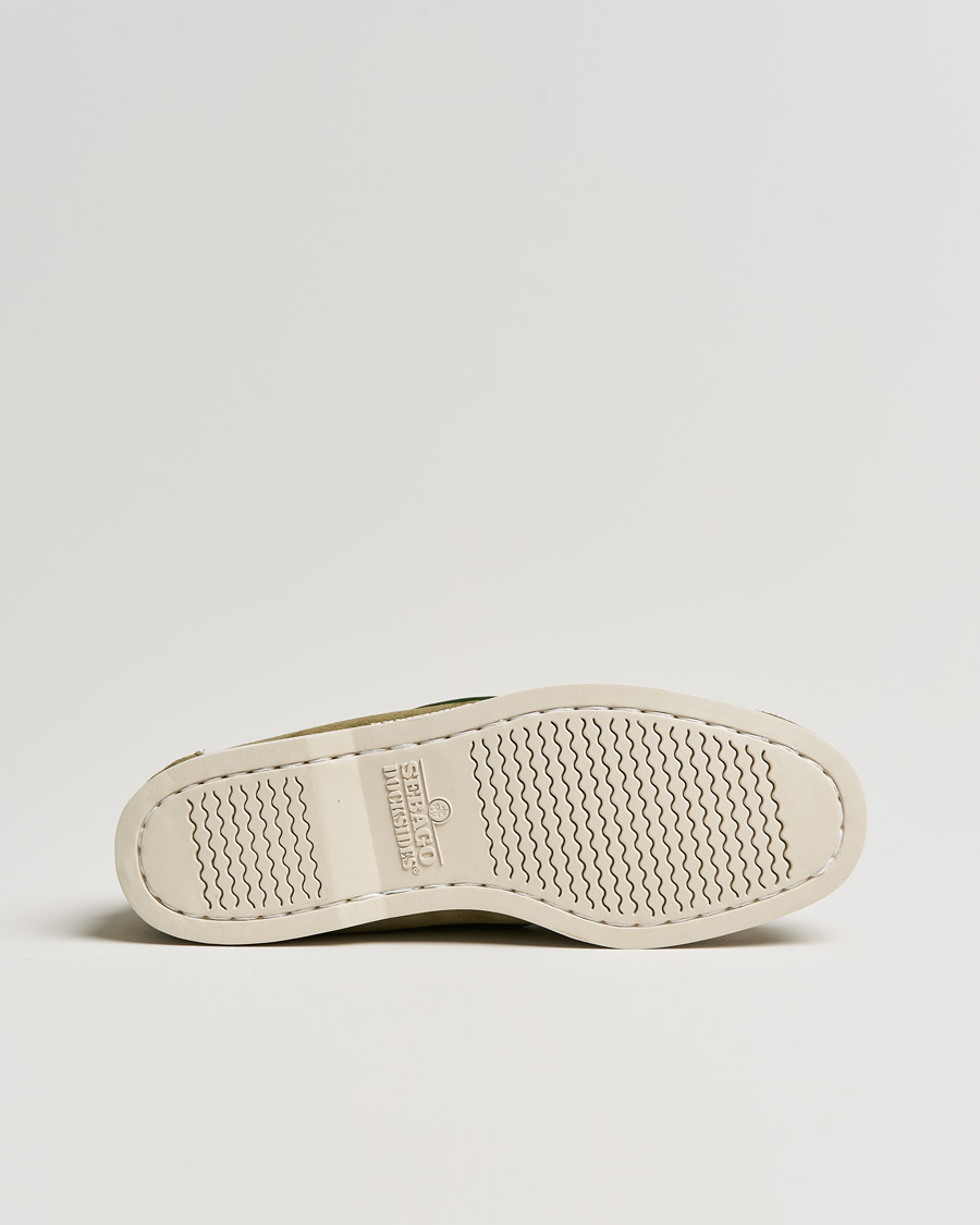 Herre | Sebago Docksides Suede Boat Shoe Green Military | Sebago | Docksides Suede Boat Shoe Green Military