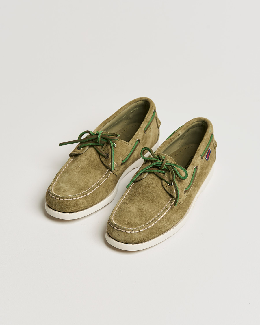 Herre | Sebago Docksides Suede Boat Shoe Green Military | Sebago | Docksides Suede Boat Shoe Green Military