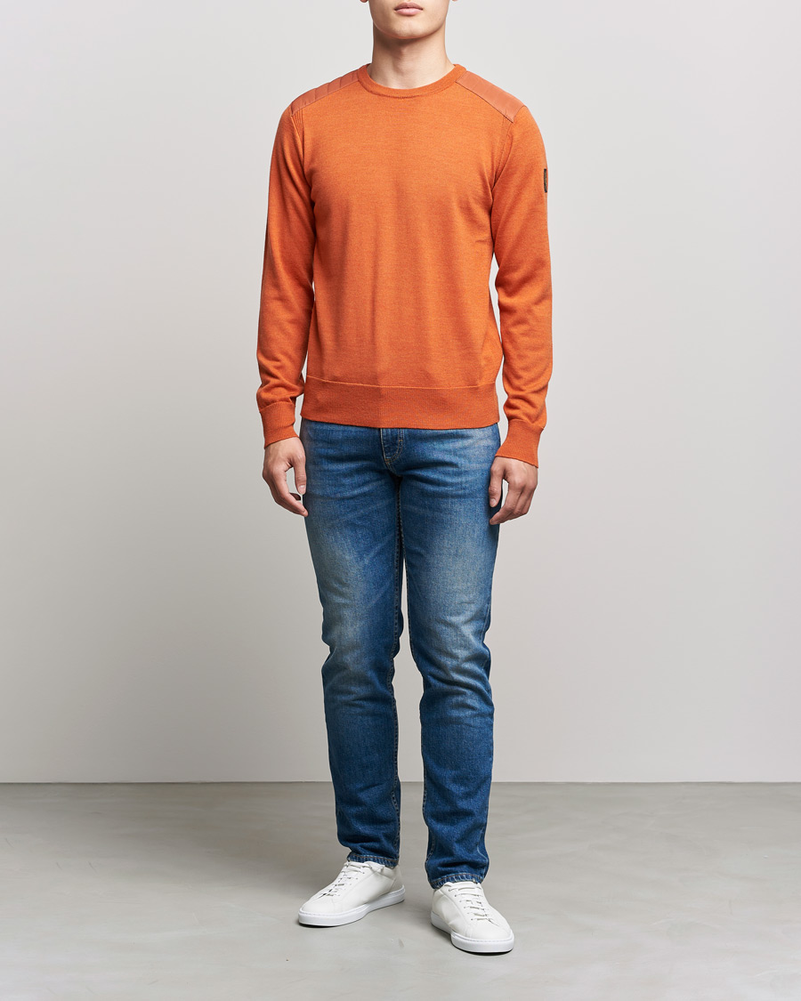 Herre | Trøjer | Belstaff | Kerrigan Crew Neck Merino Sweatshirt Amber