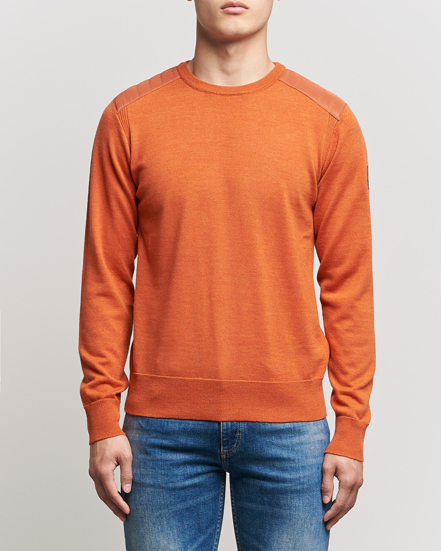 Herre | Trøjer | Belstaff | Kerrigan Crew Neck Merino Sweatshirt Amber
