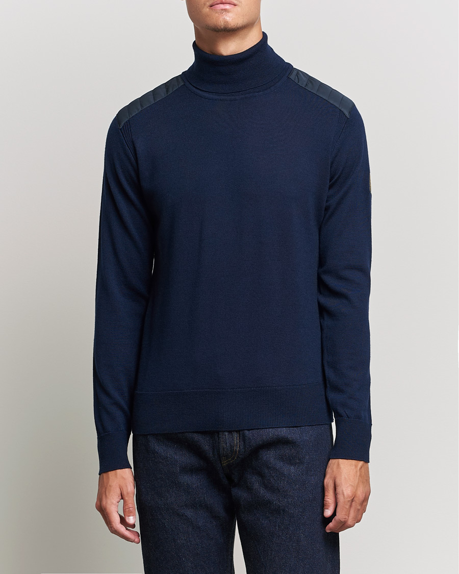 Herre | Rullekravetrøjer | Belstaff | Kingsland Merino Rollneck Washed Navy
