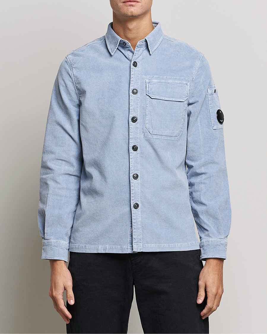 Herre | Skjorter | C.P. Company | Corduroy Lens Overshirt Light Blue