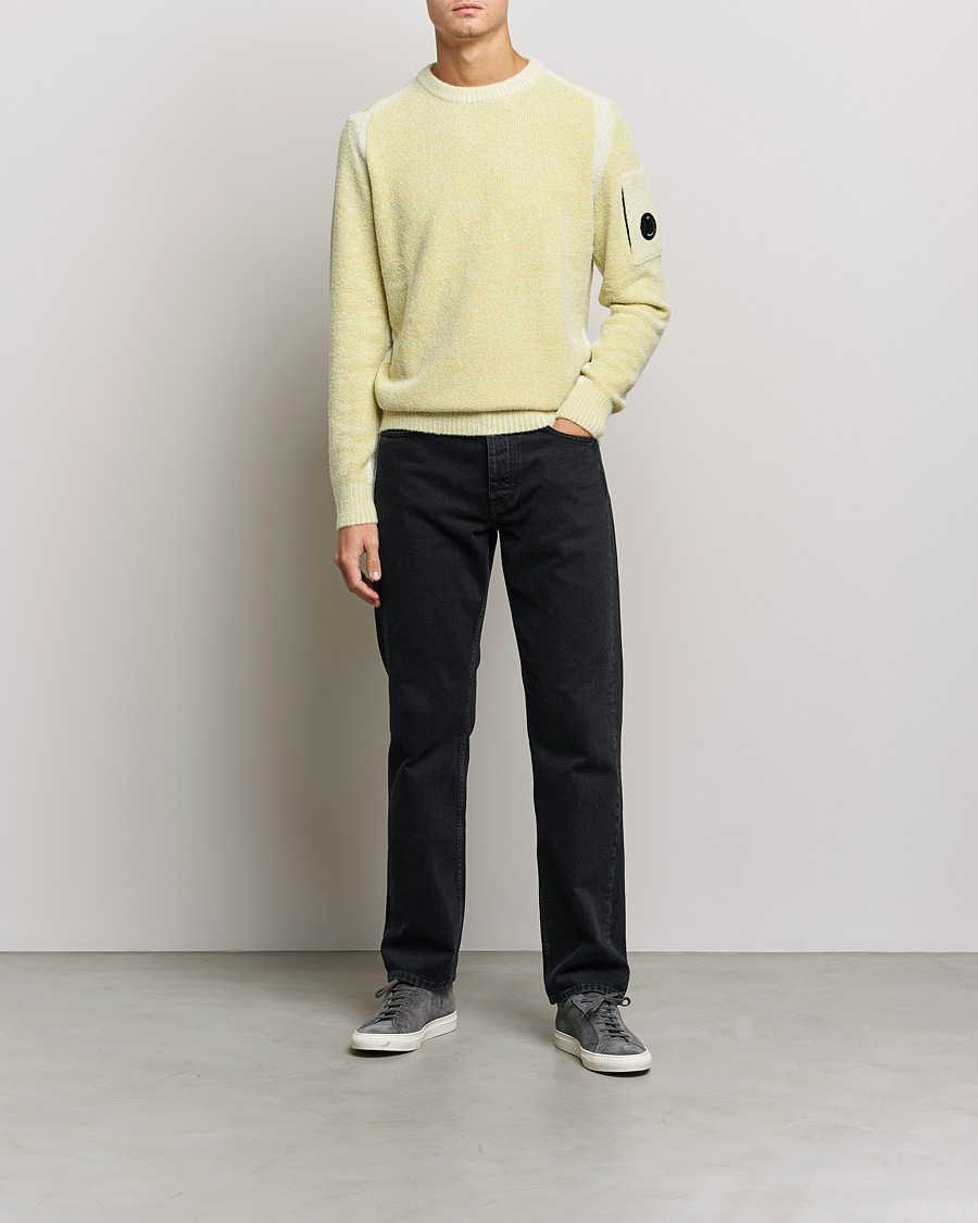 Herre | Trøjer | C.P. Company | Fleece Knit Lens Roundneck Yellow