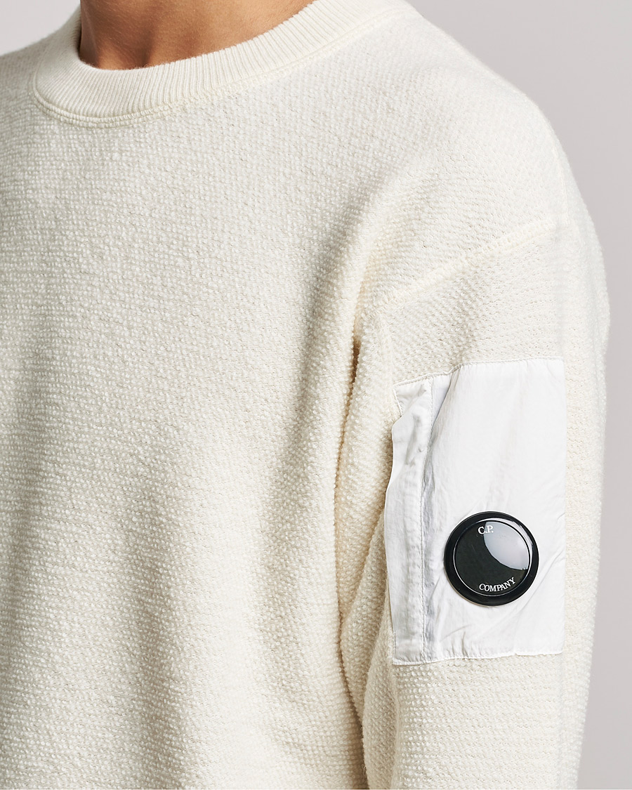 Herre | Trøjer | C.P. Company | Structured Lambswool Lens Roundneck White