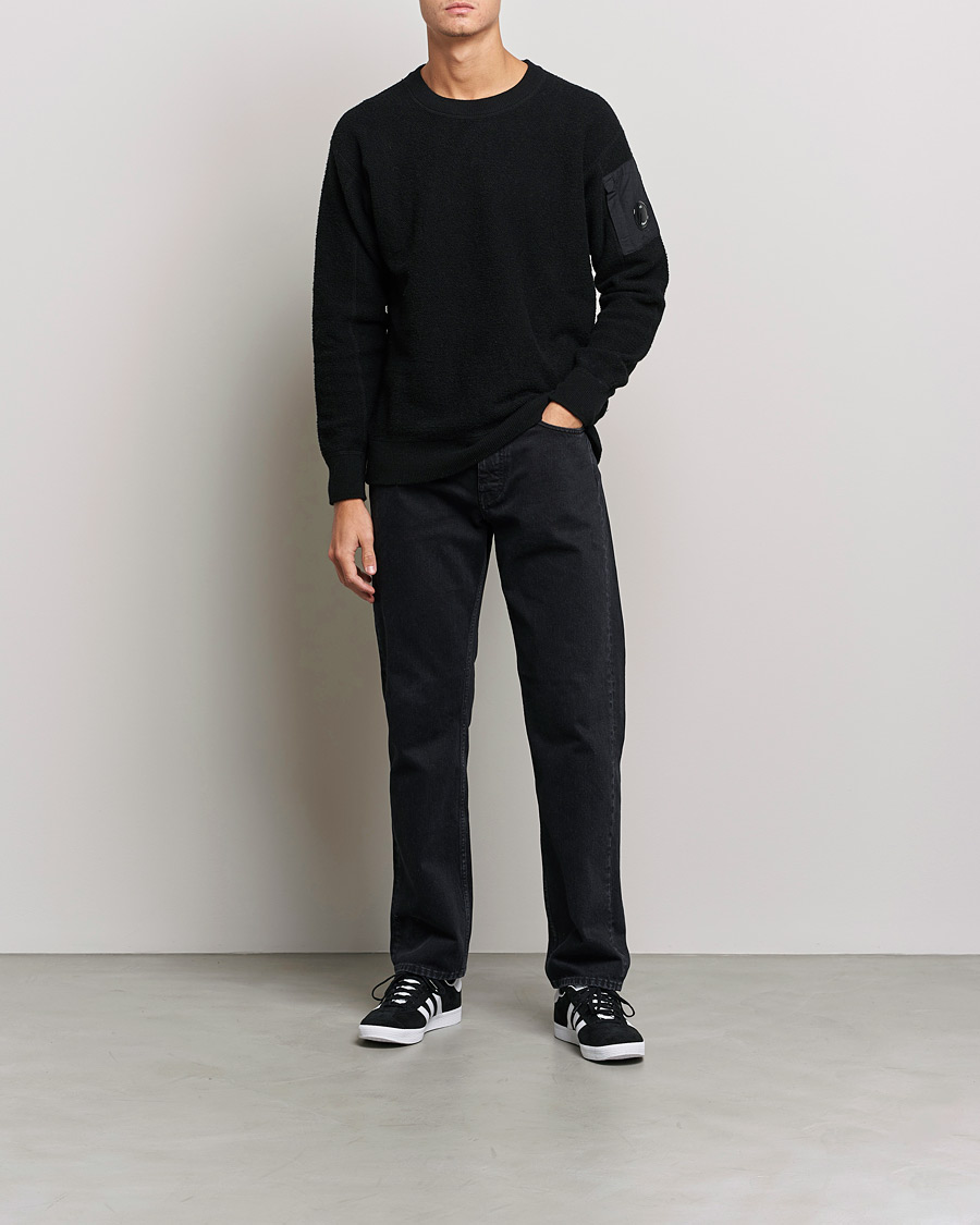 Herre | Trøjer | C.P. Company | Structured Lambswool Lens Roundneck Black