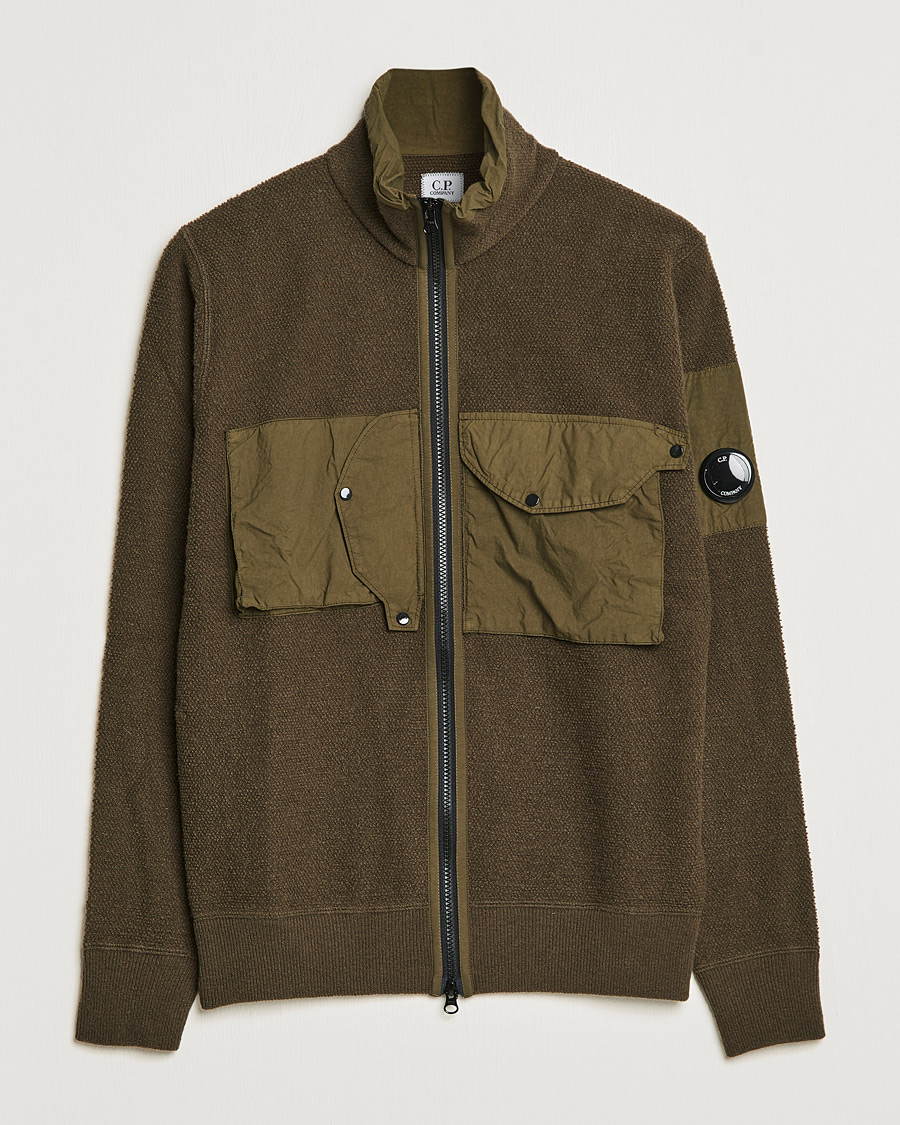 Herre | Trøjer | C.P. Company | Lambswool Pocket Full Zip Sweat Green