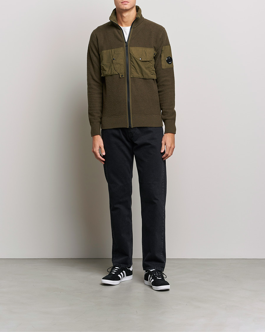 Herre | Trøjer | C.P. Company | Lambswool Pocket Full Zip Sweat Green