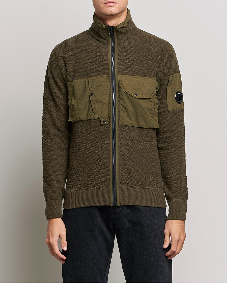 Herre | Trøjer | C.P. Company | Lambswool Pocket Full Zip Sweat Green