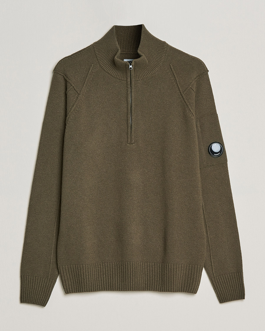 Herre | Trøjer | C.P. Company | Lambswool Lens Half Zip Ivy Green