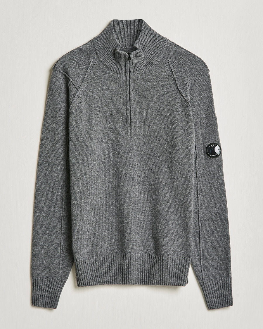 Herre | Trøjer | C.P. Company | Lambswool Lens Half Zip Grey Marl