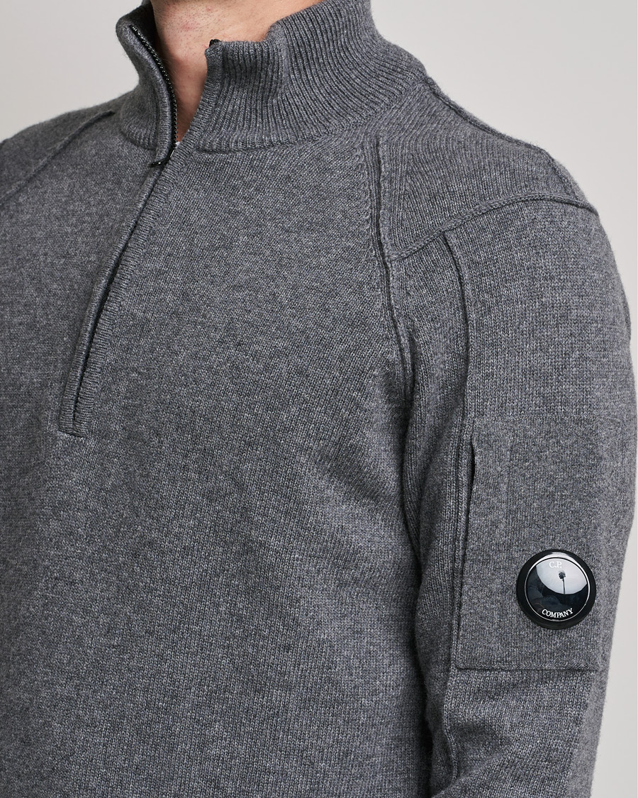 Herre | Trøjer | C.P. Company | Lambswool Lens Half Zip Grey Marl
