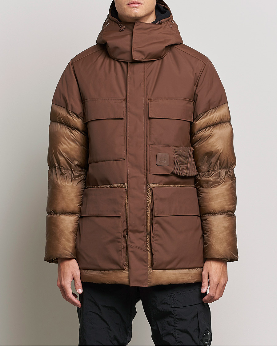 Herre | Vinterjakker | C.P. Company | Metropolis Dynatec Mixed Padded Parka Brown