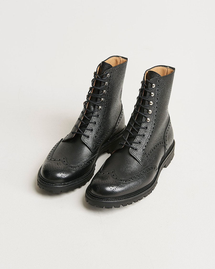 Herre | Crockett & Jones | Crockett & Jones | Islay Scotch Grain Vibram Boot Black Calf