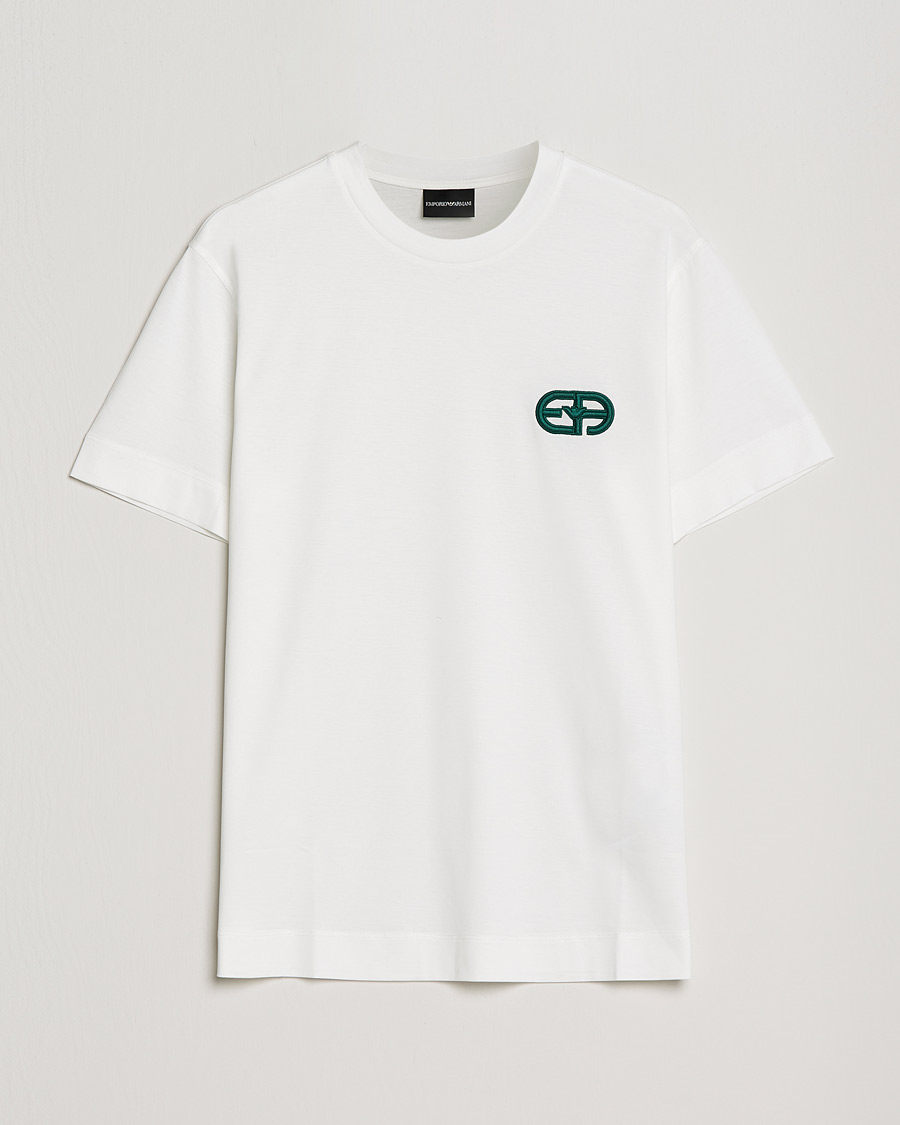 Herre | T-Shirts | Emporio Armani | Cotton Tencel Tee Creme