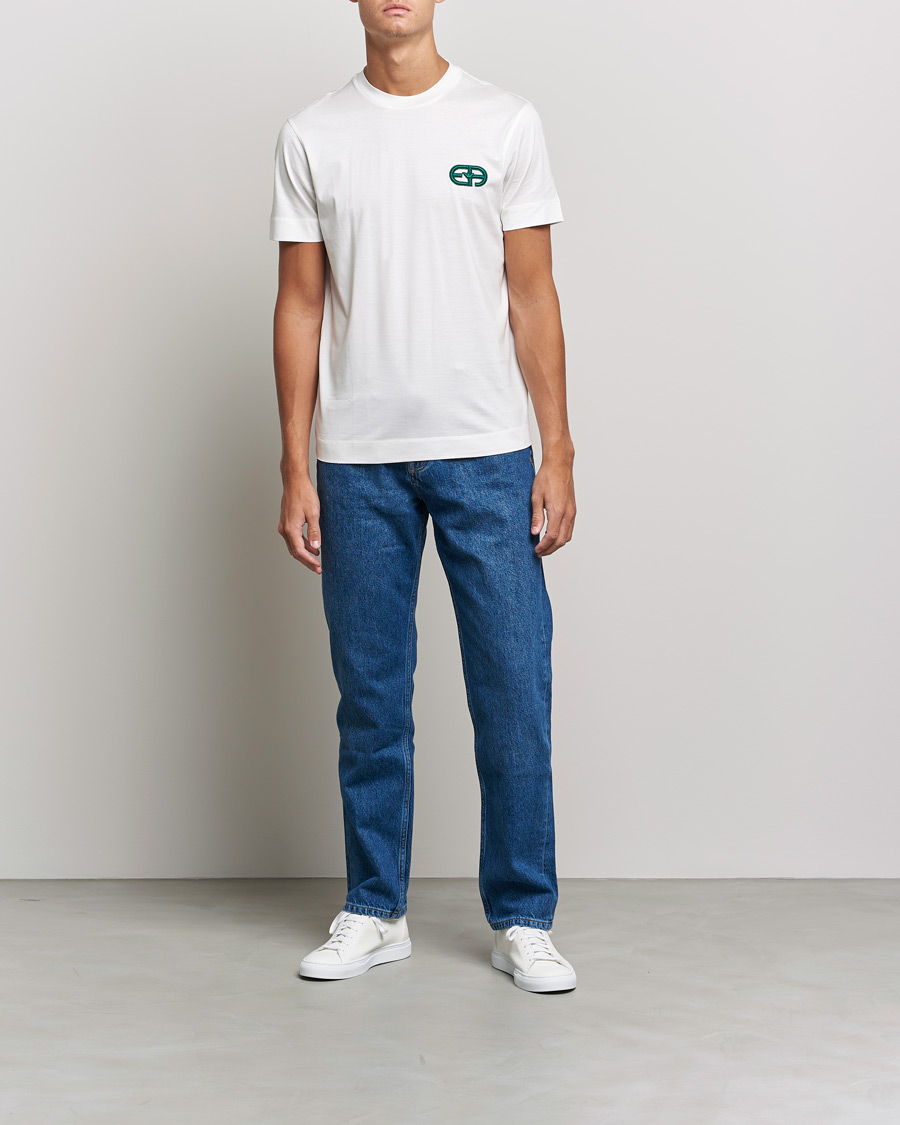 Herre | T-Shirts | Emporio Armani | Cotton Tencel Tee Creme