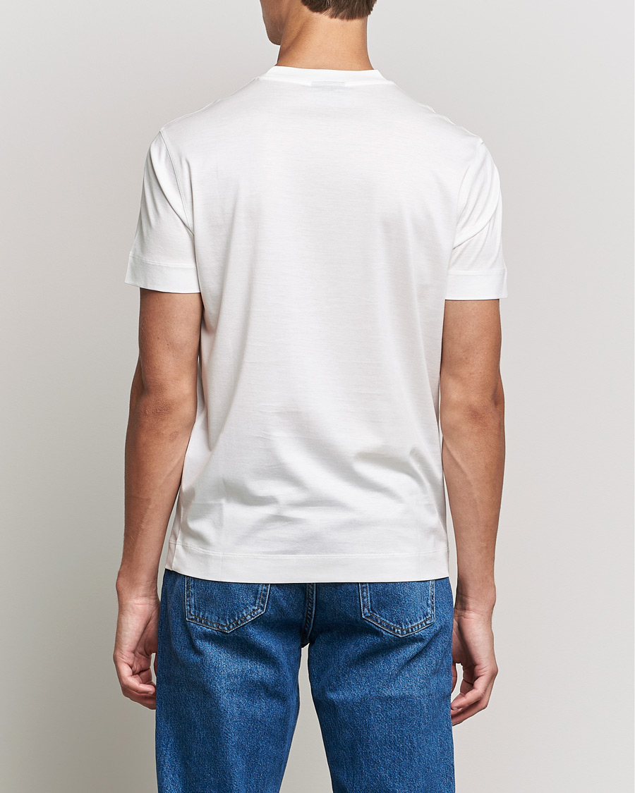 Herre | T-Shirts | Emporio Armani | Cotton Tencel Tee Creme