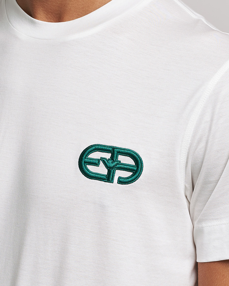 Herre | T-Shirts | Emporio Armani | Cotton Tencel Tee Creme