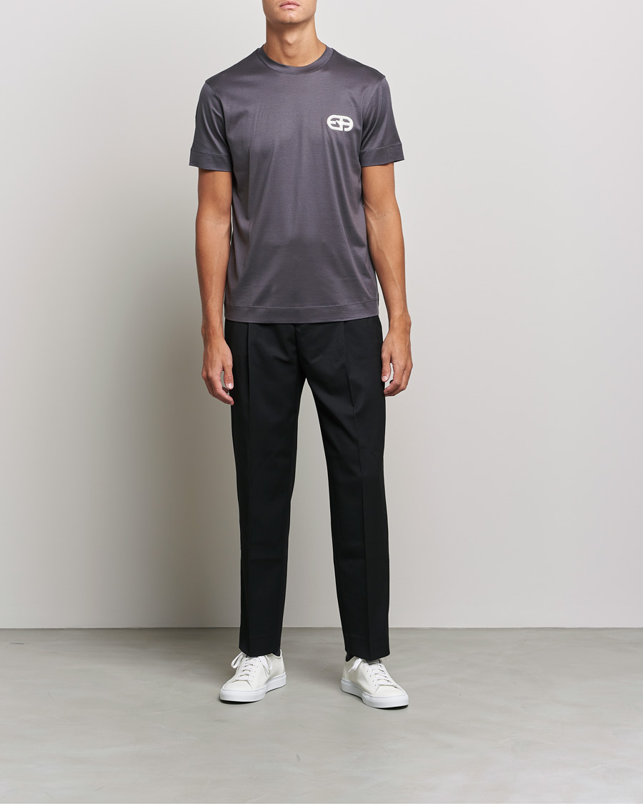 Herre | T-Shirts | Emporio Armani | Cotton Tencel Tee Grey