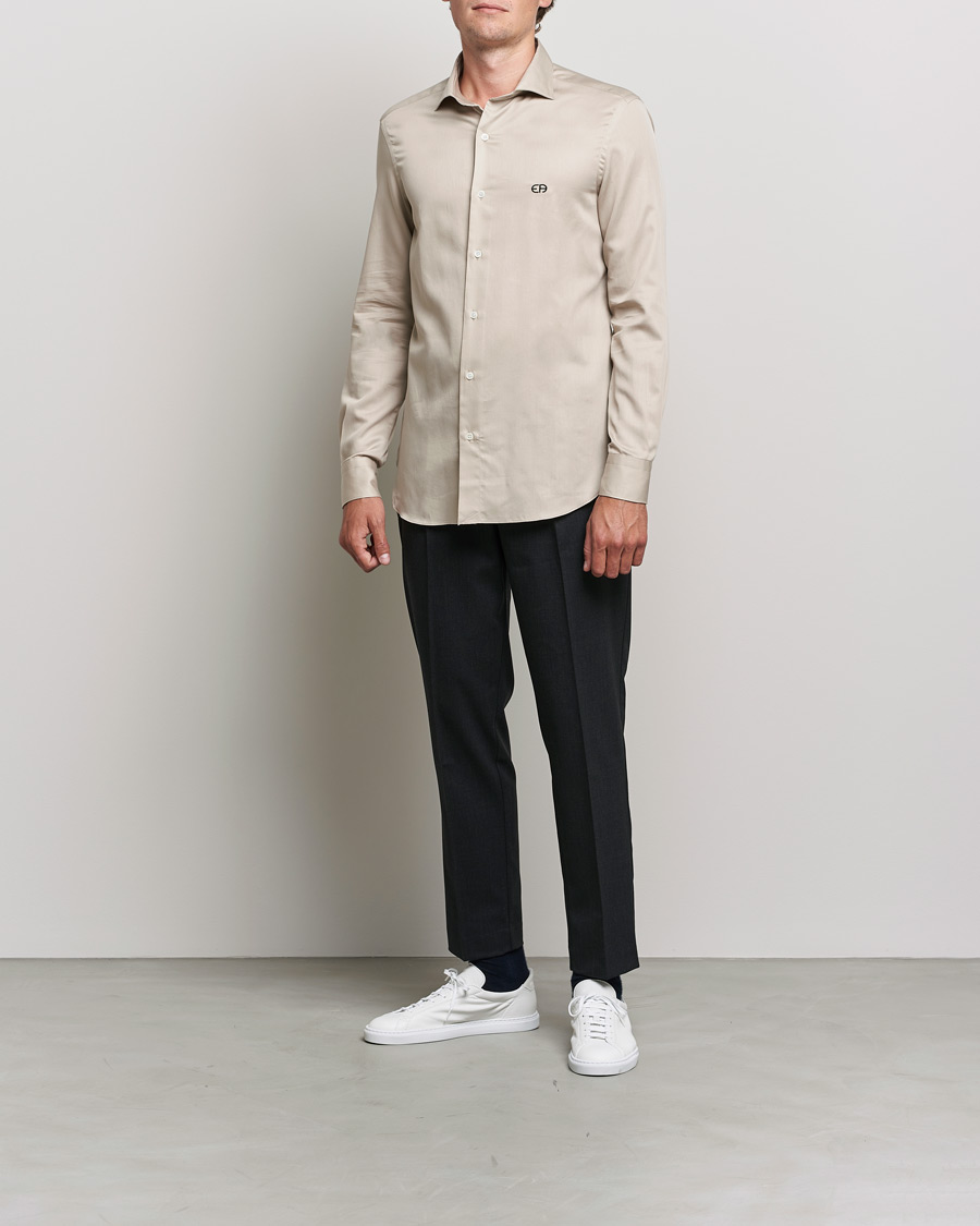 Herre | Italian Department | Emporio Armani | Light Cotton Shirt Beige