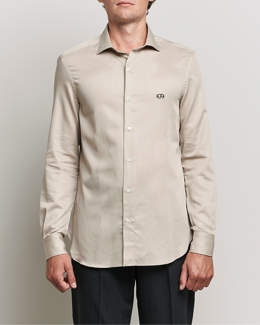 Herre | Italian Department | Emporio Armani | Light Cotton Shirt Beige