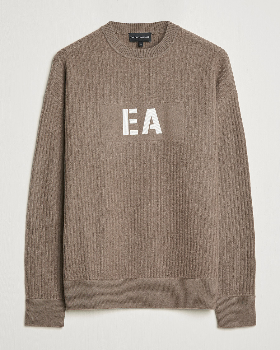 Herre | Trøjer | Emporio Armani | Wool Logo Sweater Camel