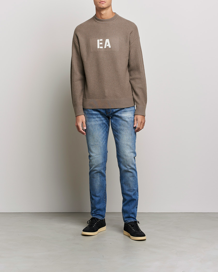 Herre | Trøjer | Emporio Armani | Wool Logo Sweater Camel