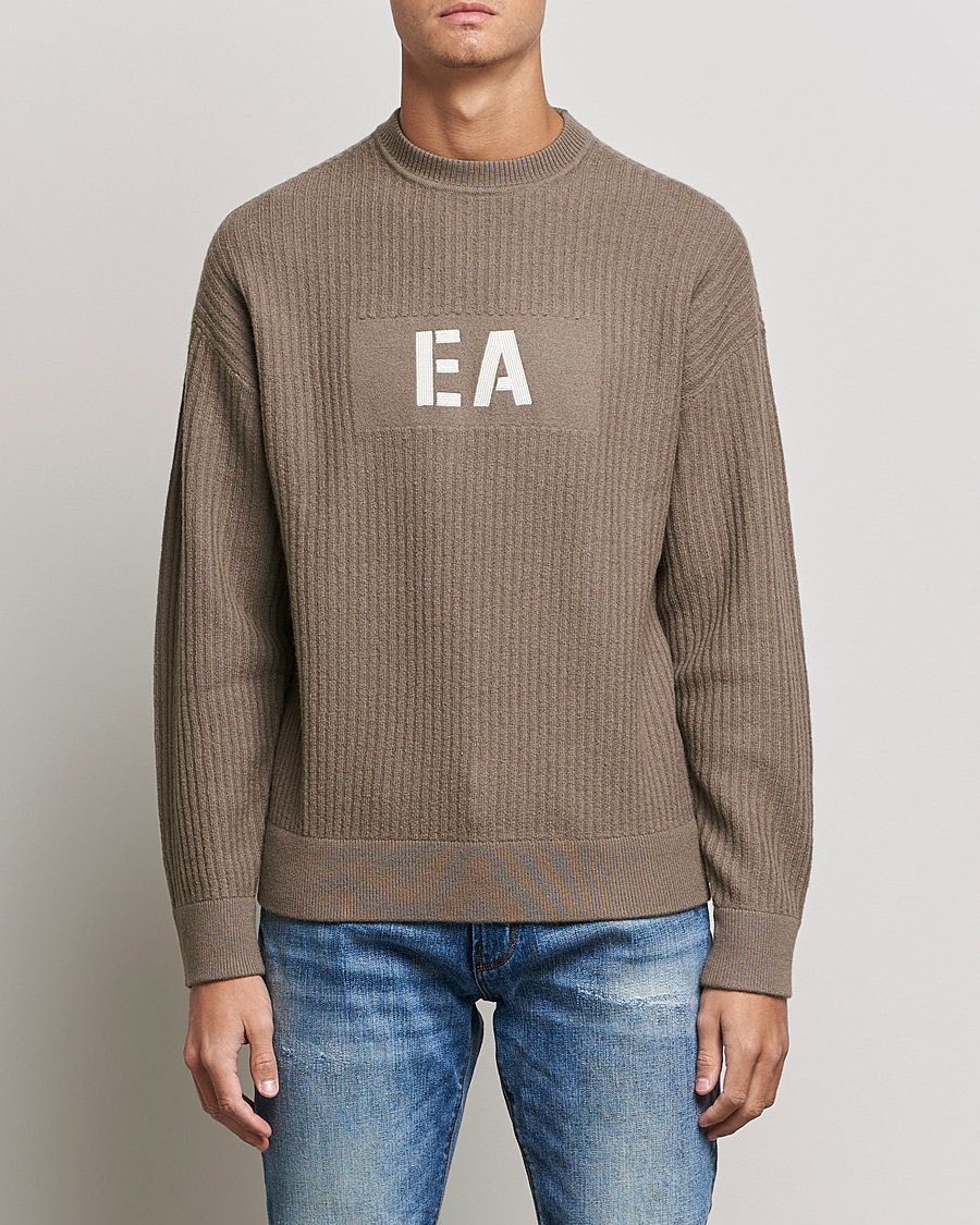 Herre | Trøjer | Emporio Armani | Wool Logo Sweater Camel