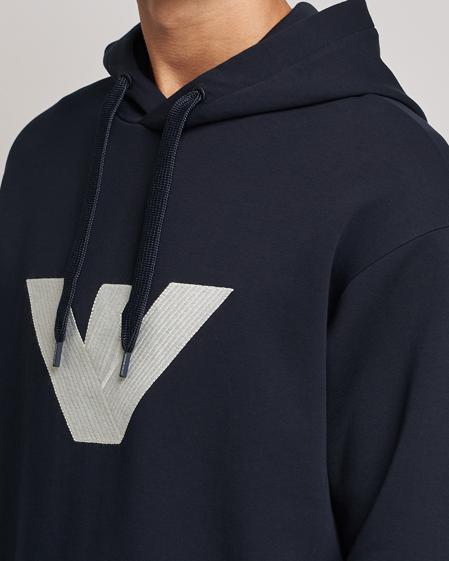 Herre | Trøjer | Emporio Armani | Cotton Eagle Hoodie Navy