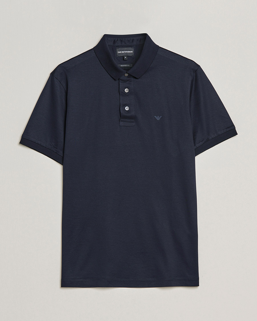 Herre | Polotrøjer | Emporio Armani | Cotton Stretch Pique Navy