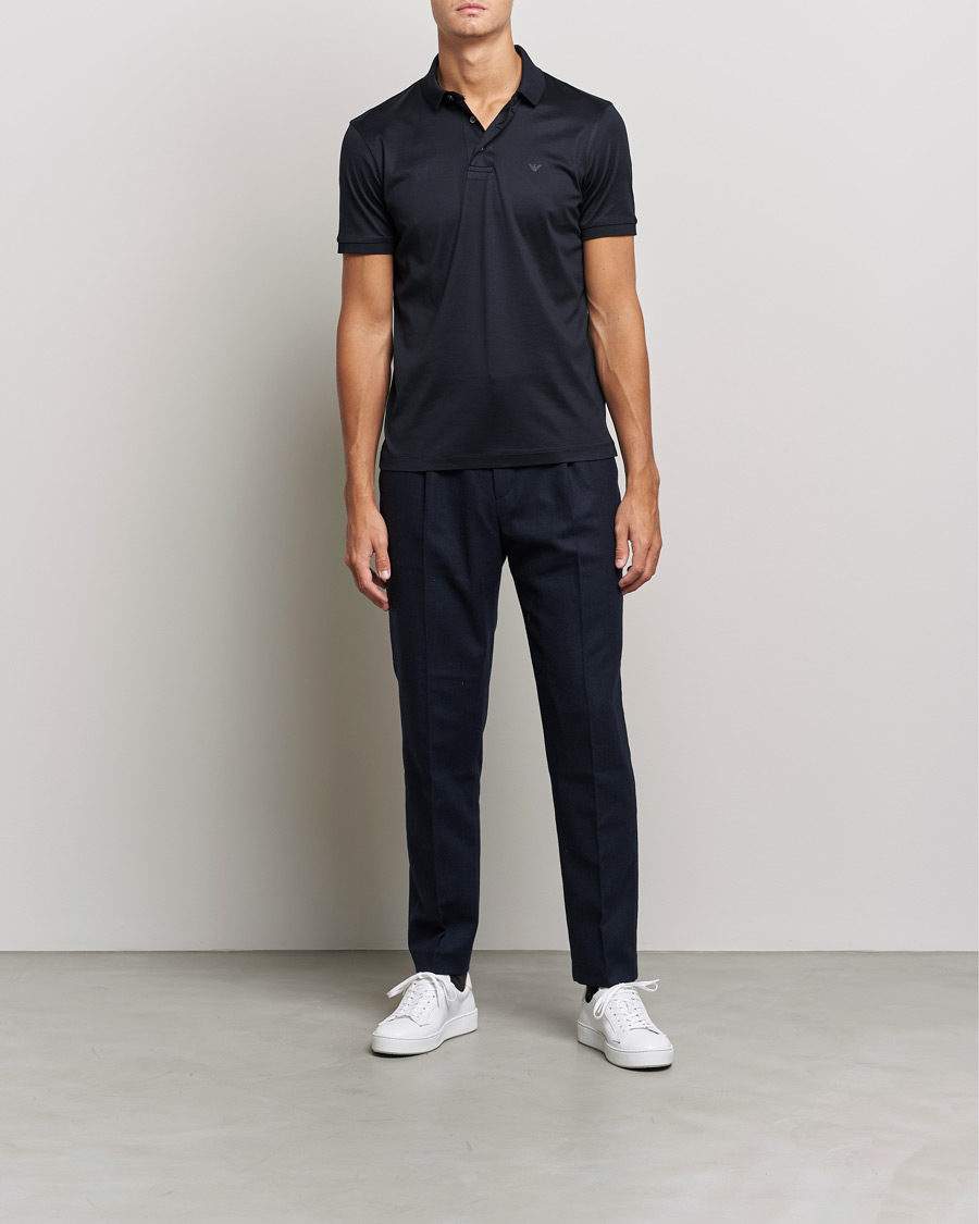 Herre | Polotrøjer | Emporio Armani | Cotton Stretch Pique Navy