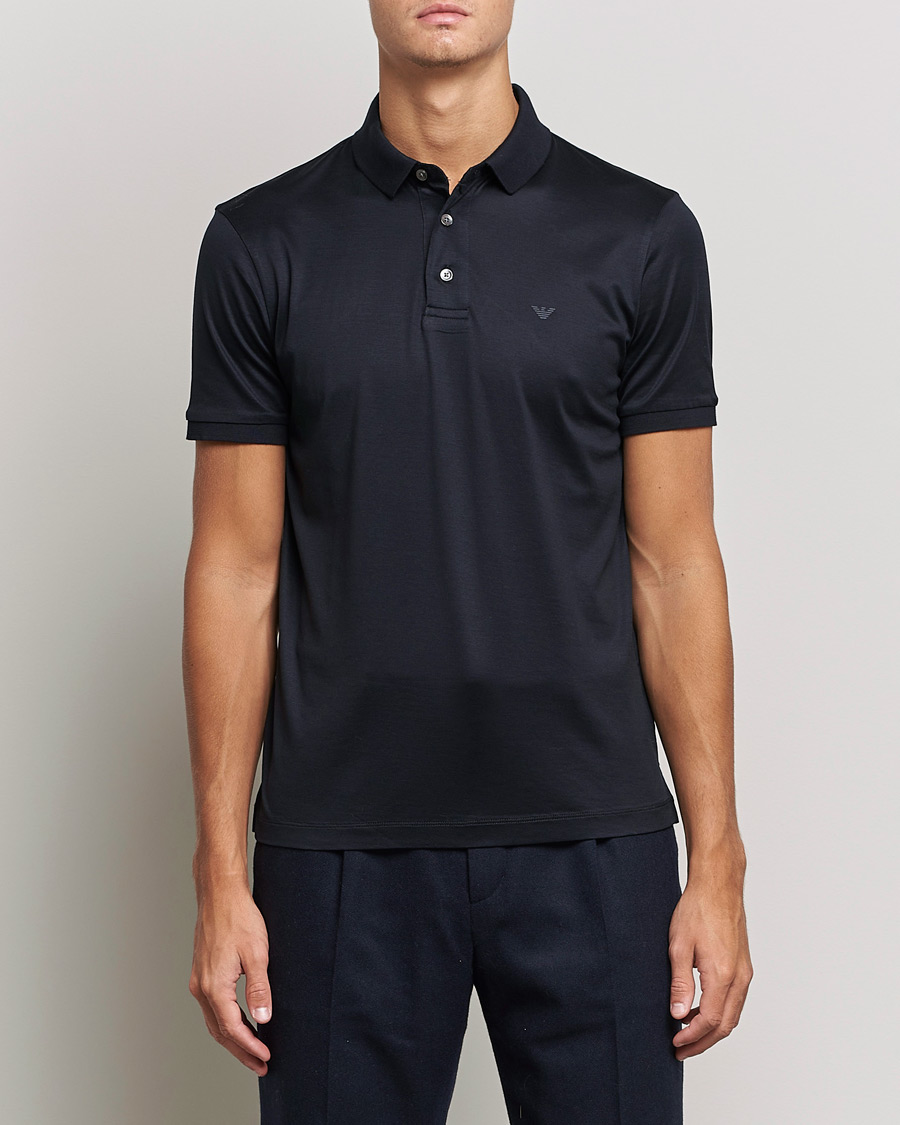 Herre | Polotrøjer | Emporio Armani | Cotton Stretch Pique Navy