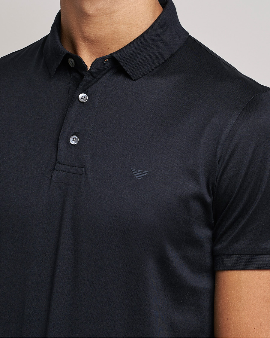 Herre | Polotrøjer | Emporio Armani | Cotton Stretch Pique Navy