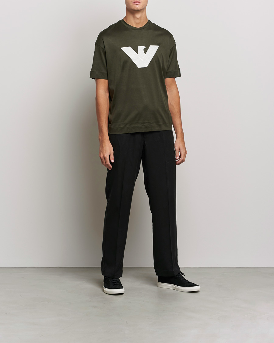 Herre | T-Shirts | Emporio Armani | Logo Cotton Tee Green