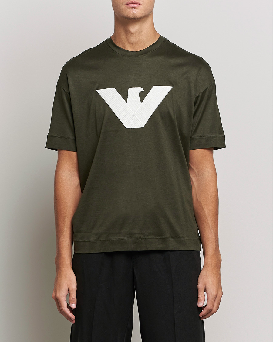 Herre | T-Shirts | Emporio Armani | Logo Cotton Tee Green