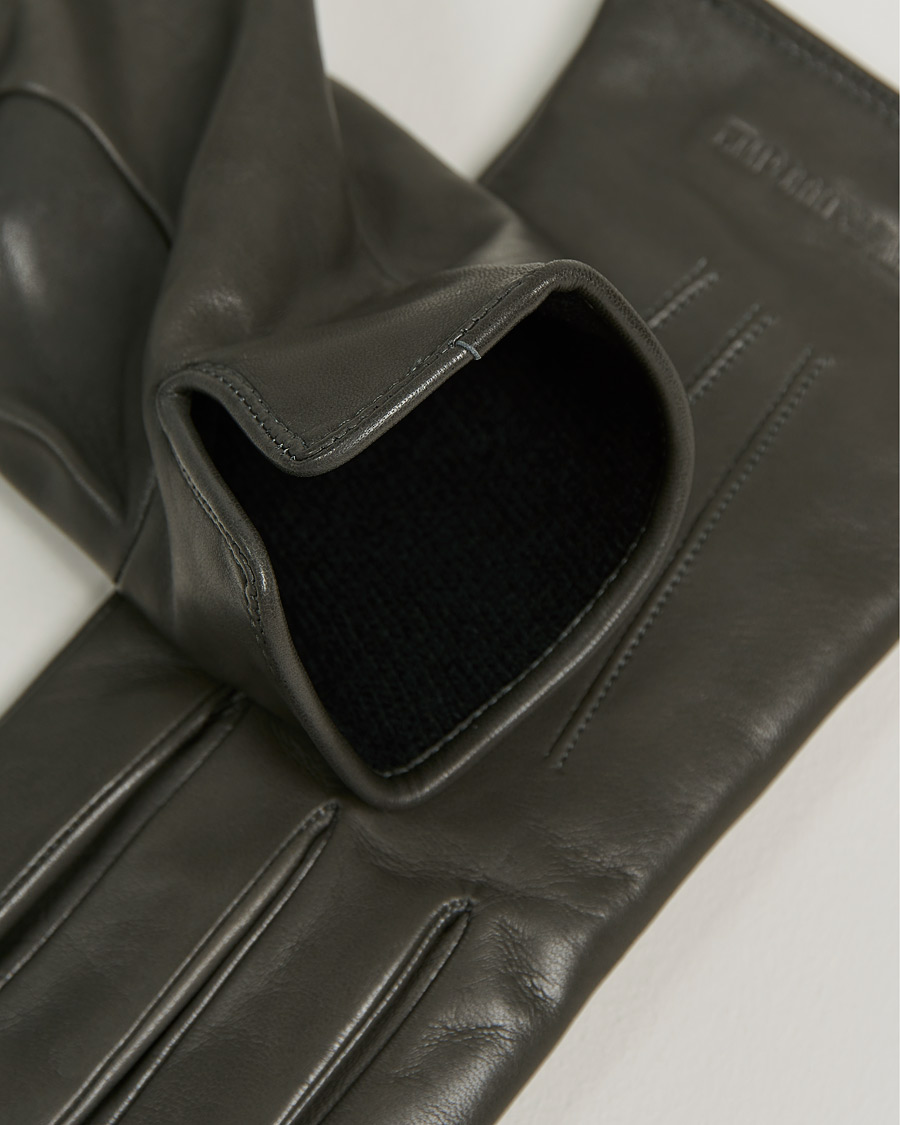 Herre | Italian Department | Emporio Armani | Leather Gloves Grey